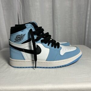 Jordan Women’s High Top Sneakers in University Blue, White & Black